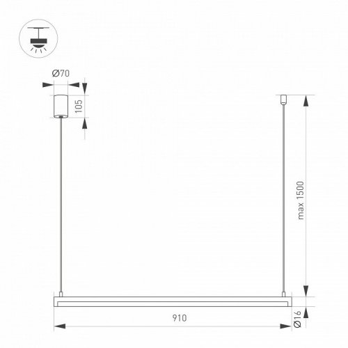 Подвесной светодиодный светильник Arlight SP-Umbra-Hang-H-L900-15W Day4000 036943