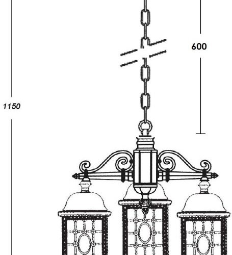 Уличный светильник подвесной LONDON L 64870L/3 Bl