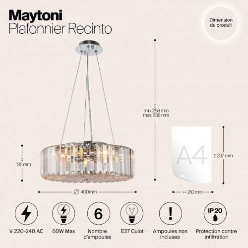 Подвесная люстра Maytoni Recinto MOD080CL-06CH