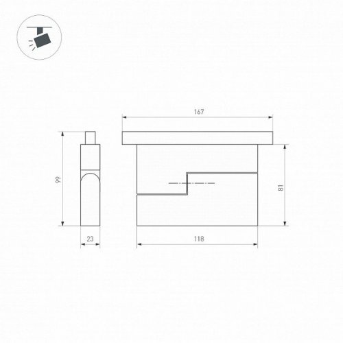 Трековый светодиодный светильник Arlight Mag-Orient-Flat-Fold-S195-6W Day4000 034657(1)