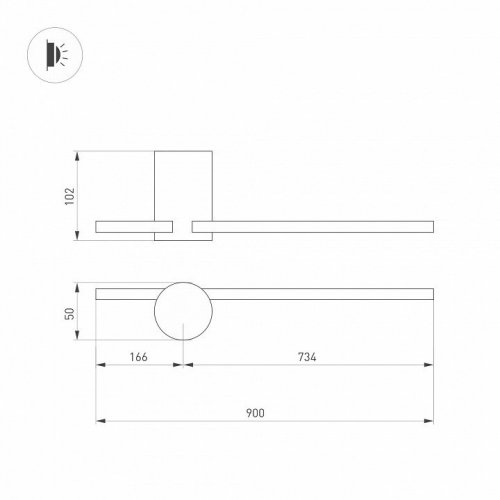 Настенный светодиодный светильник Arlight SP-Vinci-S900x55-10W Day4000 035684