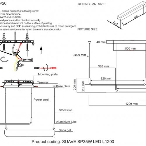 Подвесной светильник Crystal Lux SUAVE SP35W LED L1200 BLACK