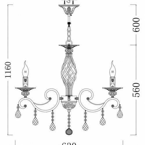 Подвесная люстра Maytoni Elegant Arm247 RC247-PL-06-R