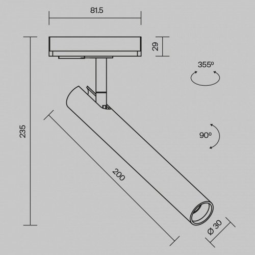 Трековый светильник Focus T TR141-1-6W3K-M-BS