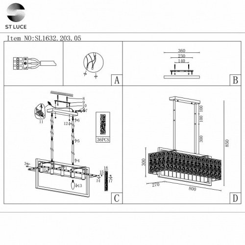 Подвесная люстра ST Luce Mira SL1632.203.05