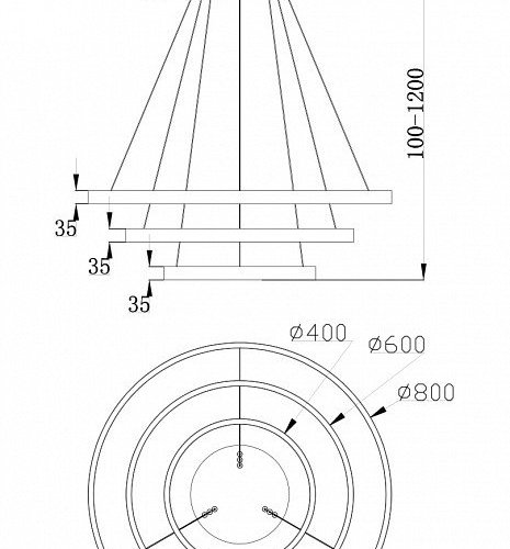 Подвесной светодиодный светильник Maytoni Rim MOD058PL-L100W4K