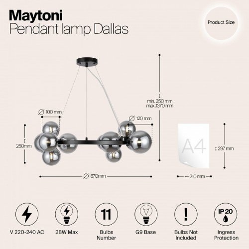 Подвесная люстра Maytoni Dallas MOD545PL-11B