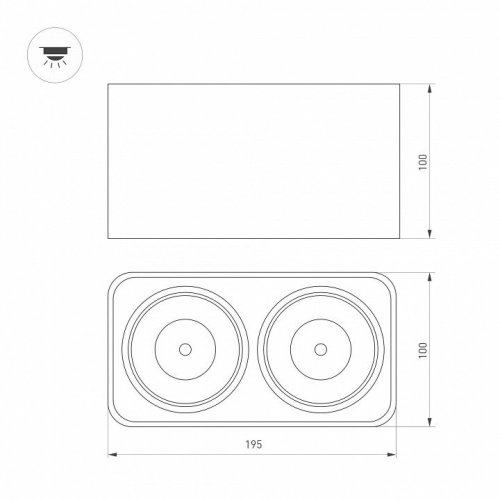 Потолочный светодиодный светильник Arlight SP-Cubus-S195x100-2x8W Warm3000 036058