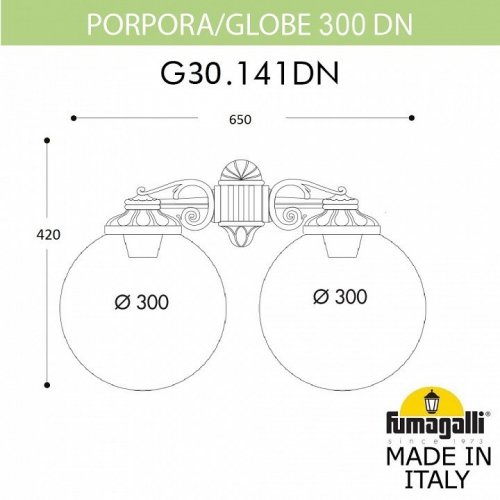 Настенный фонарь уличный Fumagalli GLOBE 300 G30.141.000.AYF1RDN