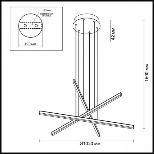 Подвесной светодиодный светильник Odeon Light Rudy 3890/48L