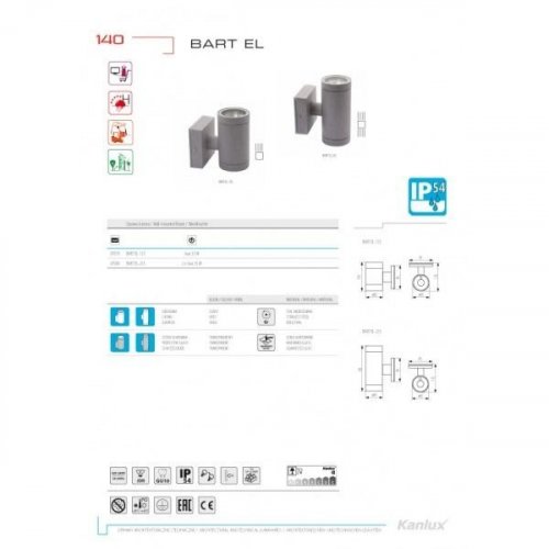 Светильник фасадный двухсторонний Kanlux BART EL-235 7080