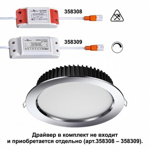 Встраиваемый светодиодный светильник Novotech Drum 358305