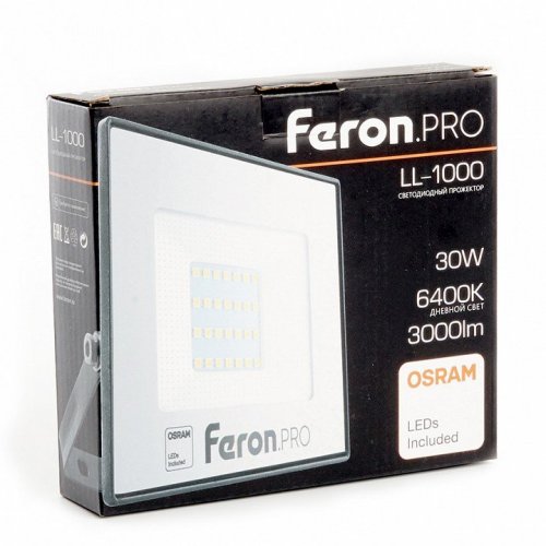 Светодиодный прожектор Feron LL-1000 30W 6400K 41539