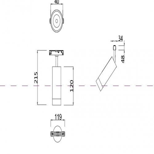 Трековый светильник Maytoni Track lamps TR019-2-7W3K-B