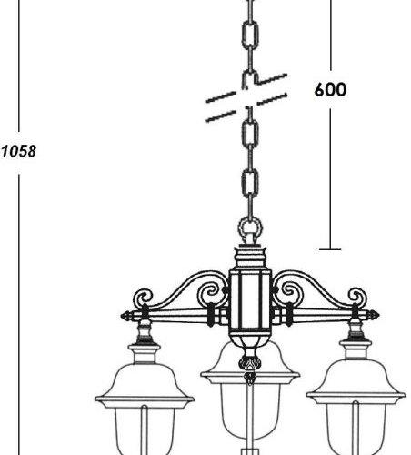 Уличный светильник подвесной MADRID-COOPER 84370c/3 Bl