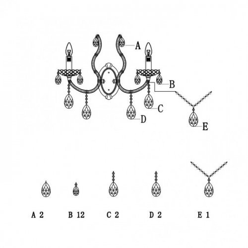 Бра Lumien Hall Lavena LH0026/2W-FGD