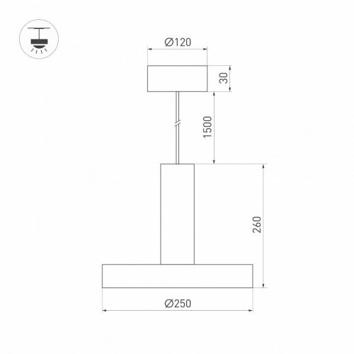 Подвесной светодиодный светильник Arlight SP-Eric-R250-8W Day4000 035928