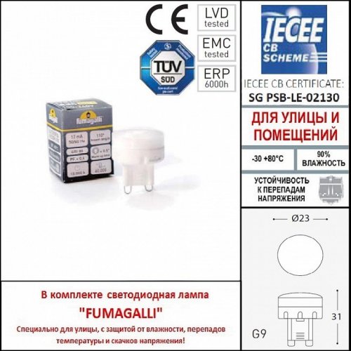 Встраиваемый светильник уличный Fumagalli Teresa 2L0.000.000.AXZ1L