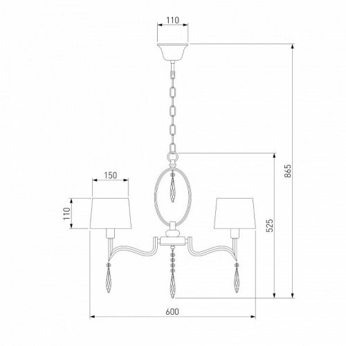 Подвесная люстра Eurosvet Madera 10127/5 хром/прозрачный хрусталь Strotskis Smart