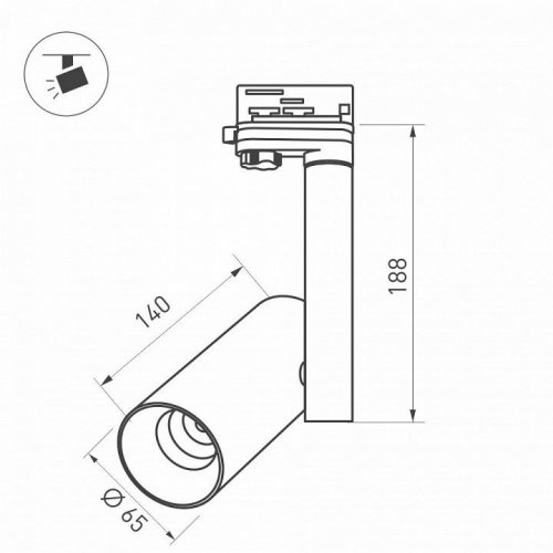 Светильник на штанге Arlight Sp-Polo-Track-4tr SP-POLO-TRACK-4TR-PIPE-R65 (WH, 1-3, 200mA)