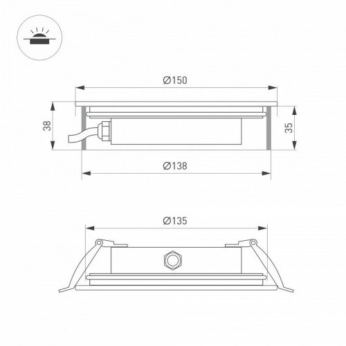 Встраиваемый в дорогу светильник Arlight ART-GROUND-SLIM 038166