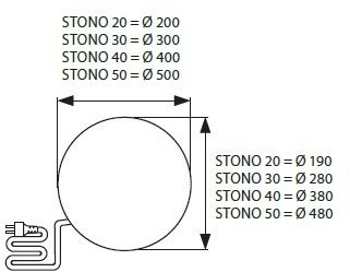 Светильник шар уличный Kanlux STONO 20 N 24654