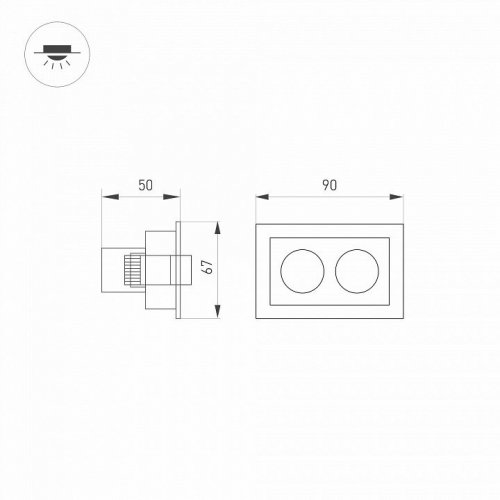 Встраиваемый светодиодный светильник Arlight MS-Orient-Built-Turn-TC-S67x90-5W Day4000 037207