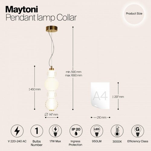 Подвесной светильник Maytoni Collar P069PL-L17G3K