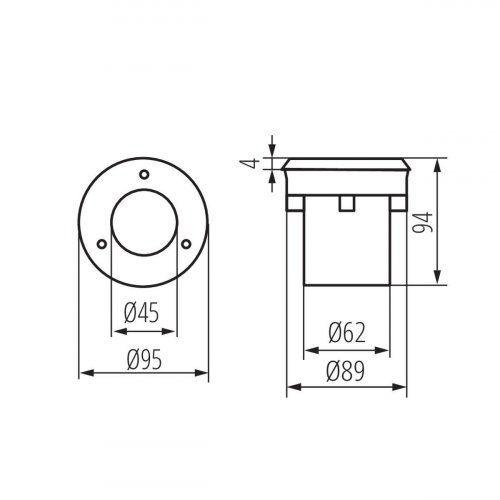 Грунтовый светильник Kanlux GORDO N 1W CW-O-SR 18193