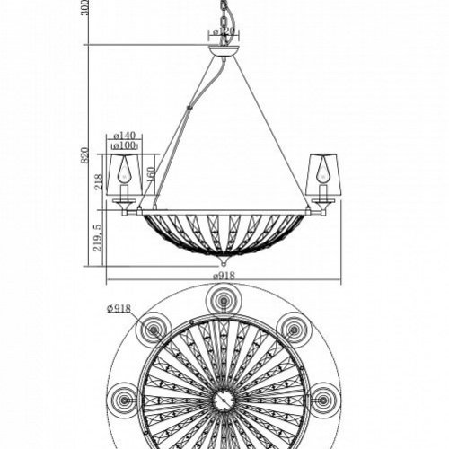 Подвесная люстра Maytoni Pantheon H021PL-08CH