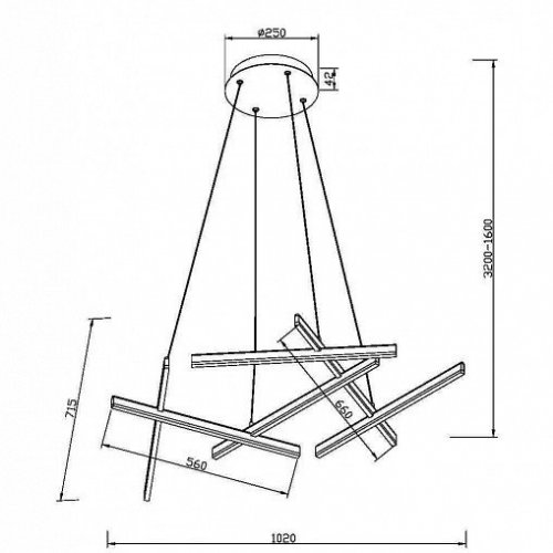 Подвесная люстра Maytoni Line MOD016PL-L80BK