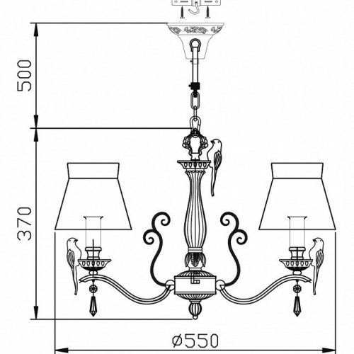 Подвесная люстра Maytoni Bird ARM013-05-W