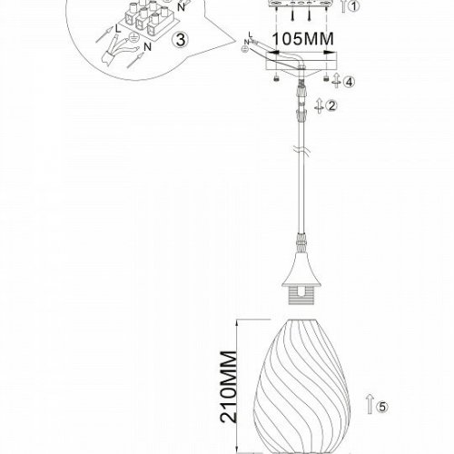 Подвесной светильник Rivoli Lily 9122-201 Б0054873