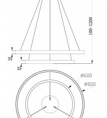 Подвесной светодиодный светильник Maytoni Rim MOD058PL-L74BS4K