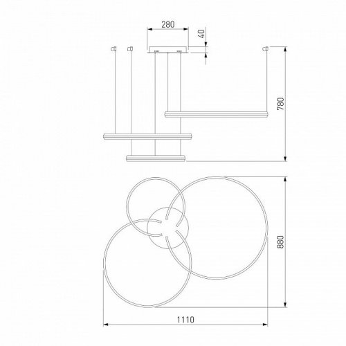 Подвесной светодиодный светильник Eurosvet Smart Gap 90280/3 золото