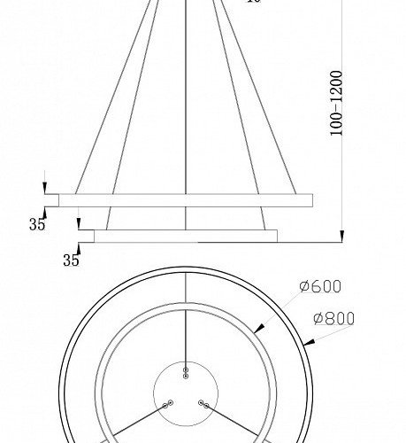 Подвесной светодиодный светильник Maytoni Rim MOD058PL-L74W4K