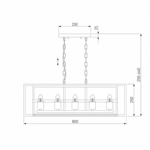 Подвесная люстра Eurosvet Crate 70122/5 черный