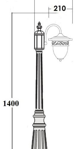 Наземный фонарь Oasis_Light KRAKOV 1 L 87211L/18 Gb