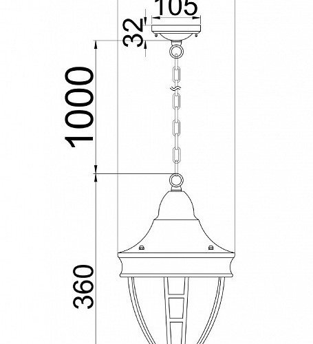 Уличный подвесной светильник Maytoni Novara O027PL-01B