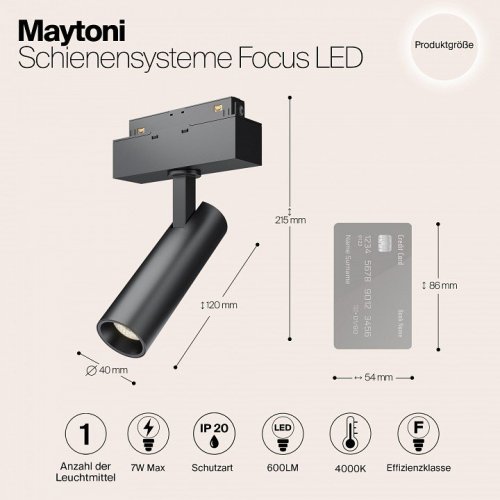 Трековый светодиодный светильник Maytoni Track Lamps TR019-2-7W4K-B