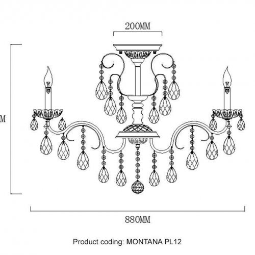 Потолочная люстра Crystal Lux Montana PL12