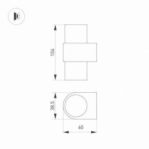 Настенный светодиодный светильник Arlight SP-Spicy-Wall-Mini-Twin-S104x39-2x3W Warm3000 035560