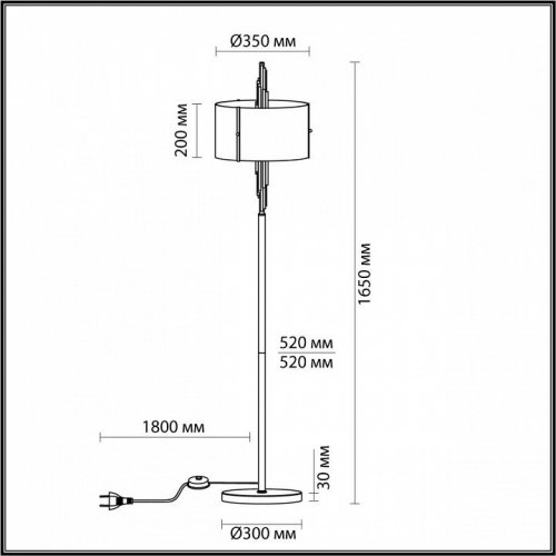 Торшер Odeon Light Margaret 5415/3F