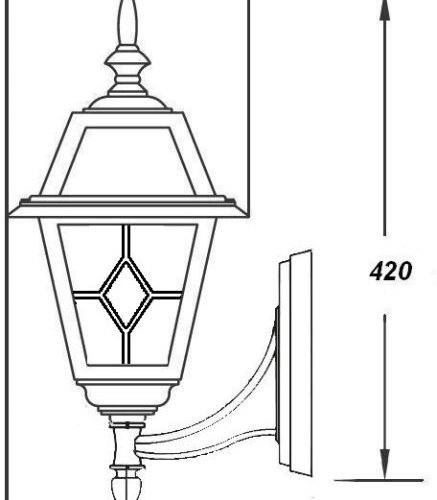 Настенный фонарь уличный Oasis_Light FARO lead GLASS 91101/04 lgG Bl