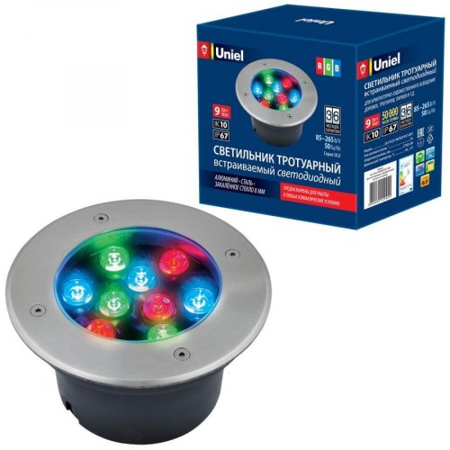 Ландшафтный светодиодный светильник (UL-00006824) Uniel ULU-B12A-9W/RGB IP67 Grey