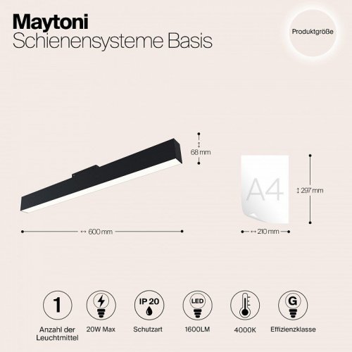 Трековый светодиодный светильник Maytoni Track lamps TR012-2-20W4K-B