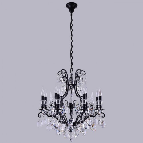 Подвесная люстра Crystal Lux Magnifico MAGNIFICO SP13 BLACK/TRANSPARENT