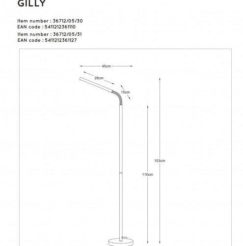 Торшер Lucide Gilly 36712/05/30