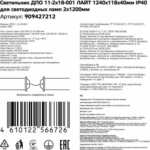 Настенно-потолочный светильник Gauss 909427212