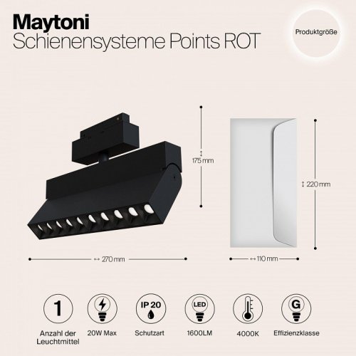 Трековый светодиодный светильник Maytoni Track Lamps TR015-2-20W4K-B